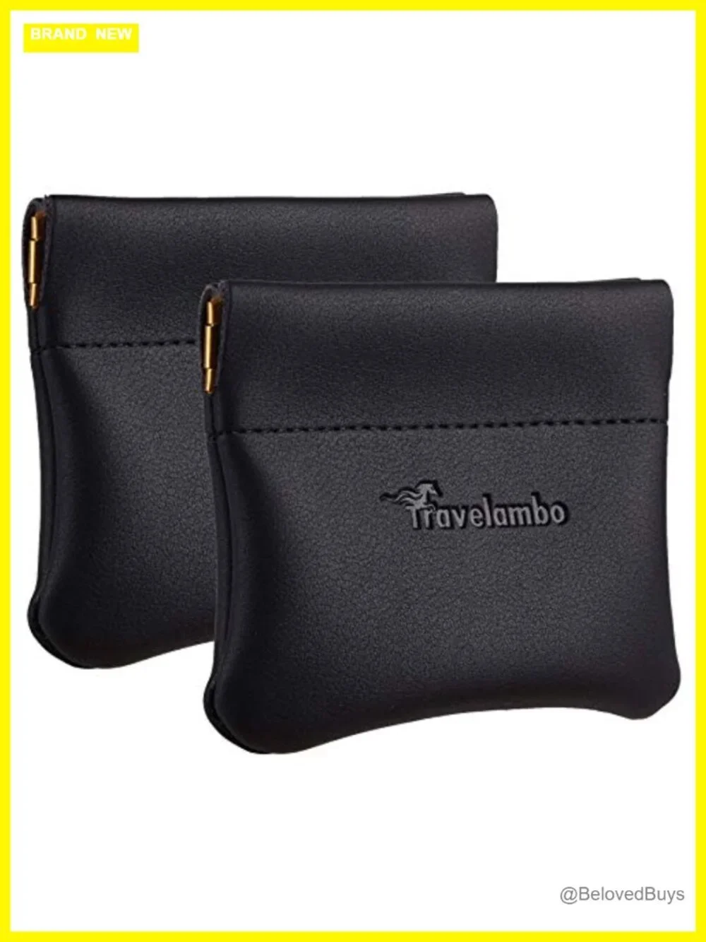Faux Leather Squeeze Coin Purse Pouch Change Holder 2 Pack
